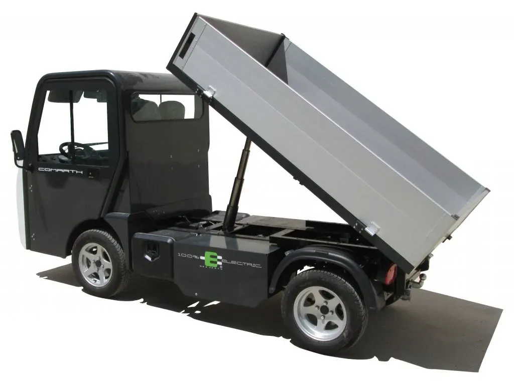 Svart Comarth T-Truck med hytt och uppfällt tippflak