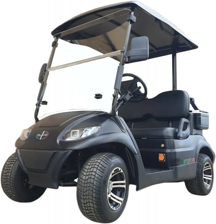 Svart Italcar Attiva Fleet.6 golfbil med tak, frilagd bild