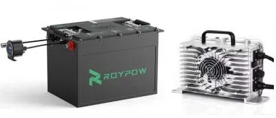 ROYPOW 51v100ah LiFePO4 med Tempreglering, BMS (Battery Management System) Komplett Litium inkl. laddare och indikator för panel